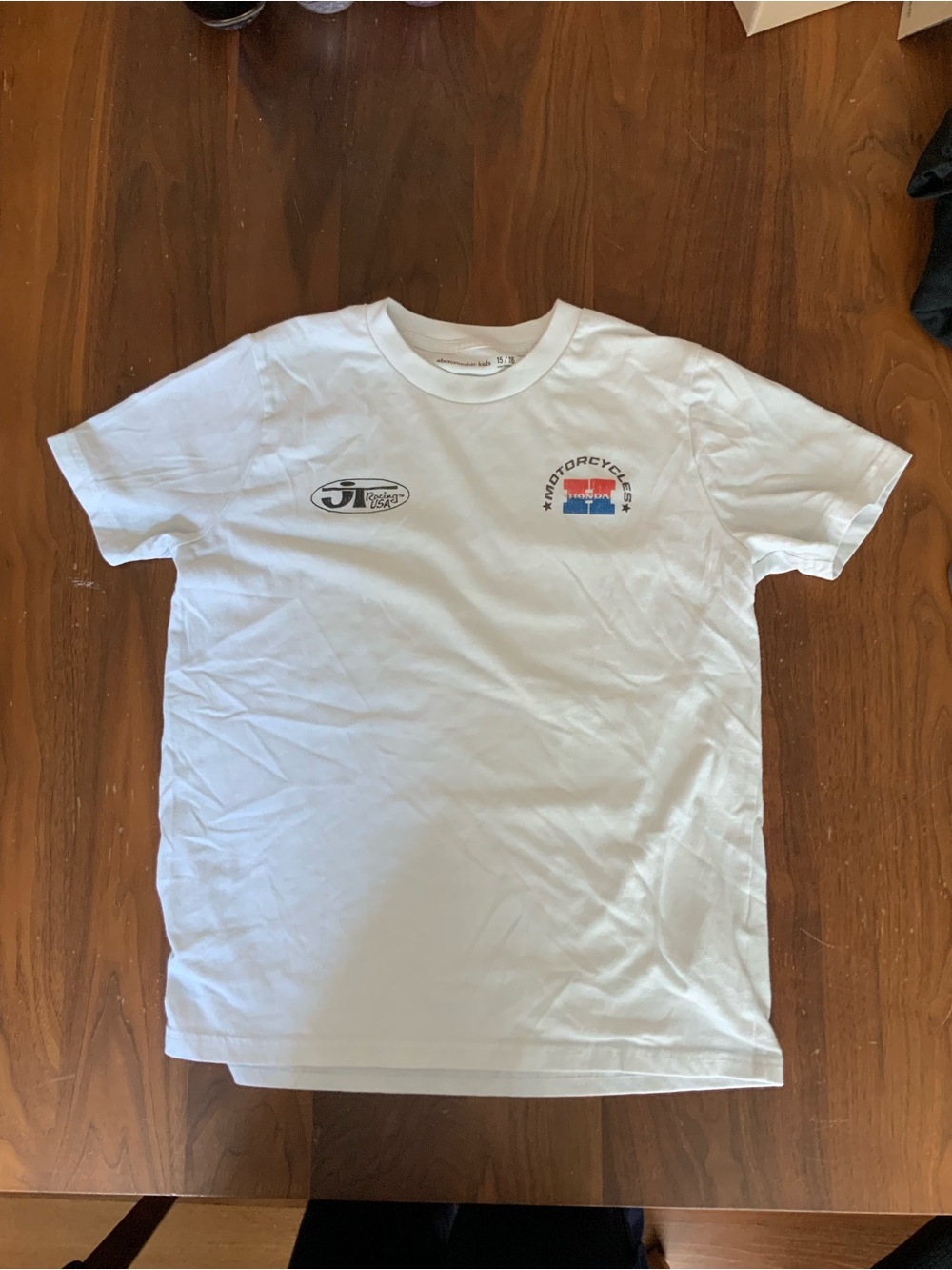 abercrombie kids White Honda Graphic Short-Sleeve Tee